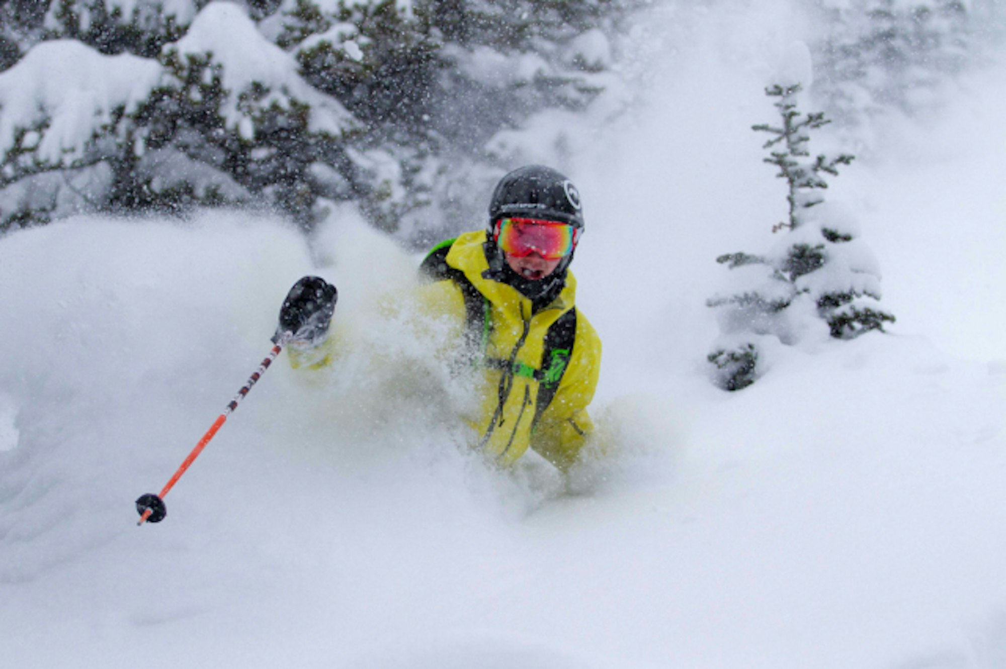 Skier at Mt. Norquay in Banff