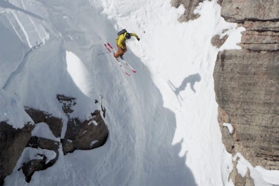 Watch a handfull of thrills and spills in Jackson Hole's famed Corbet's Couloir