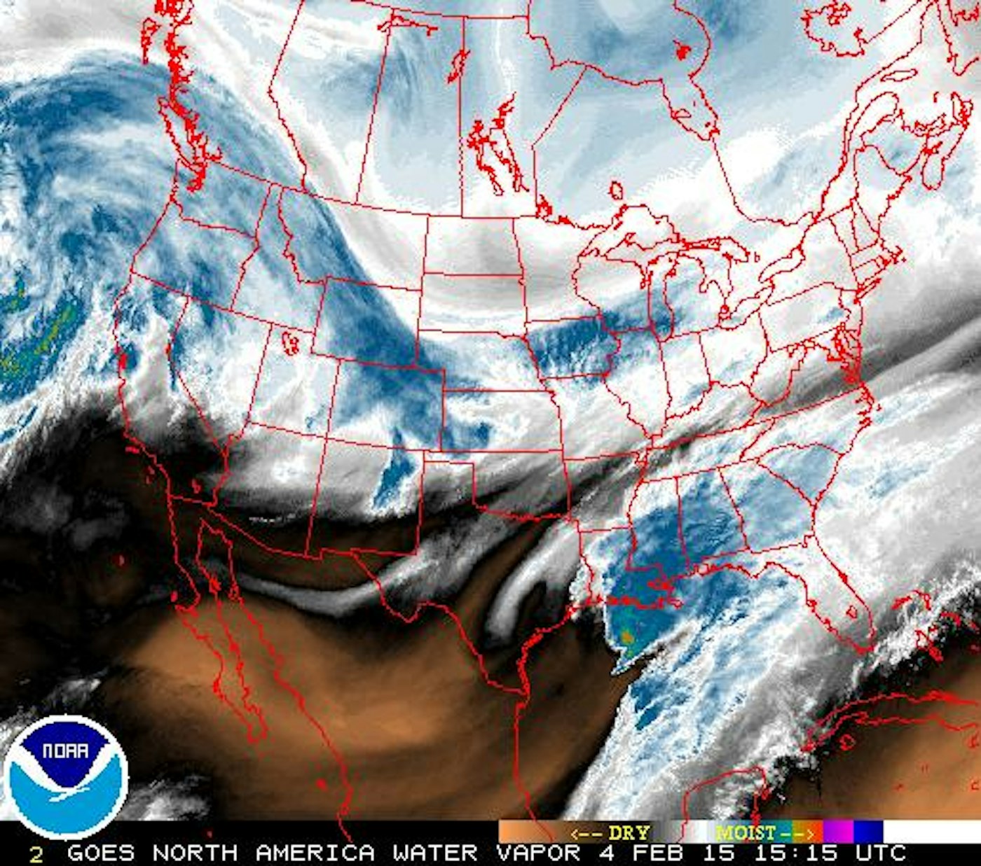 Water vapor map