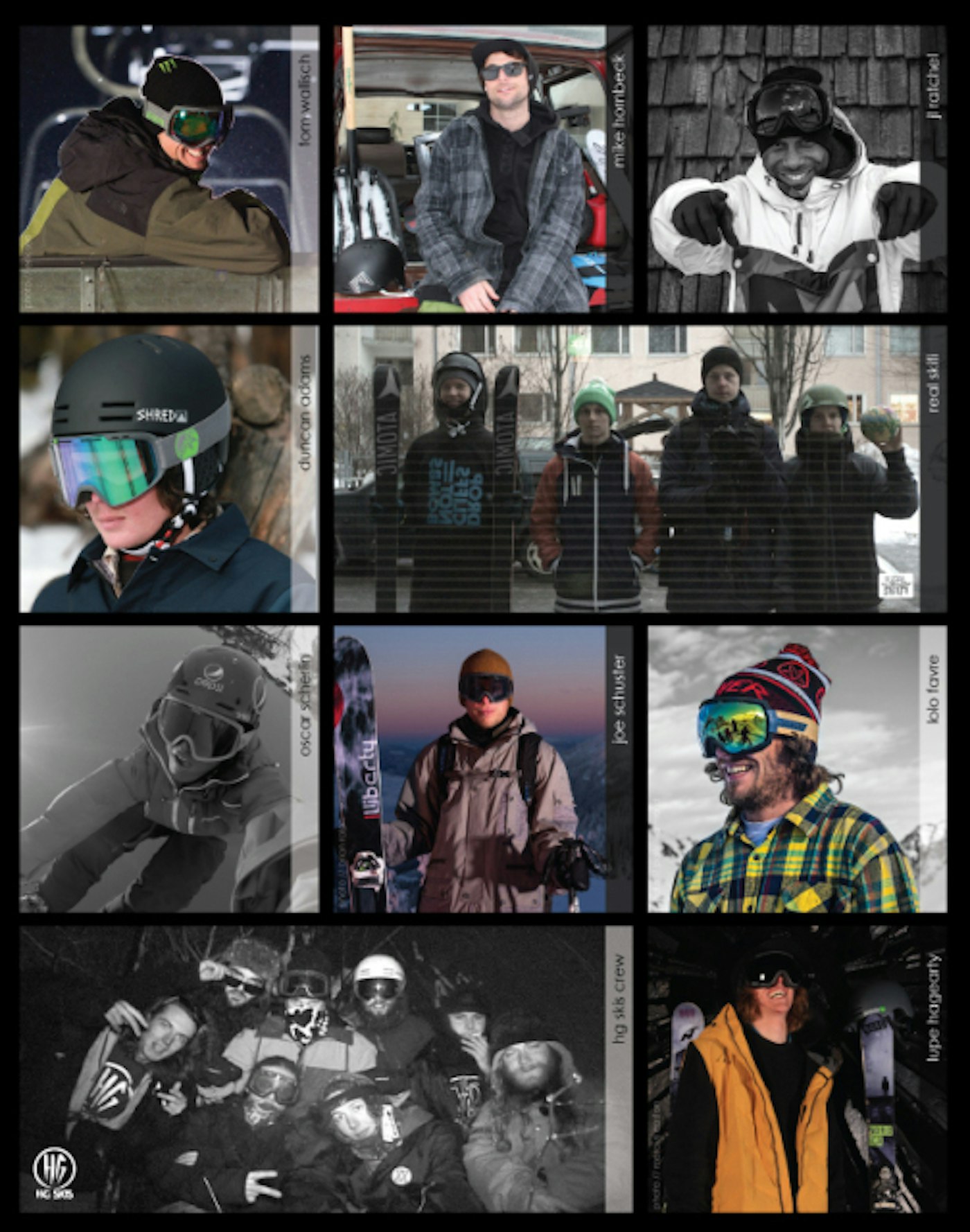 Shred Optics and Slytech PRotection's pro skier team