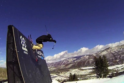 Follow McRae Williams through a practice run on the 2015 X Games slopestyle course