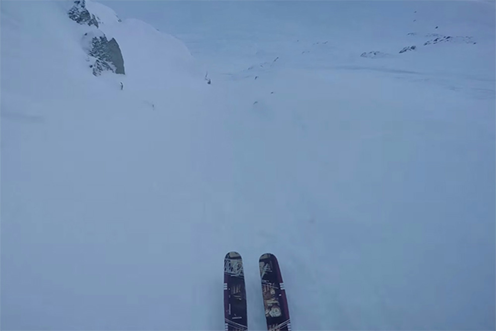Watch this skier go full french fries on the steepest line of his life