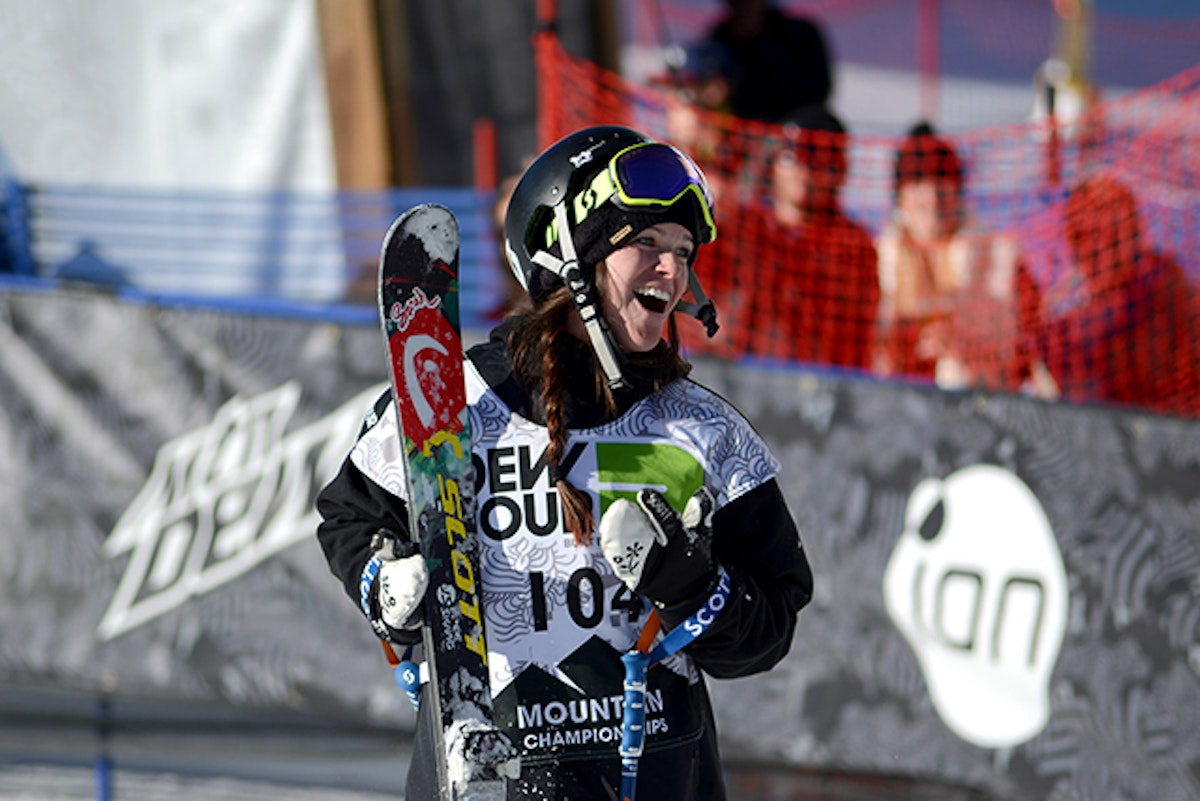 Queen of fun Keri Herman claims slopestyle victory at the 2014 Dew Tour