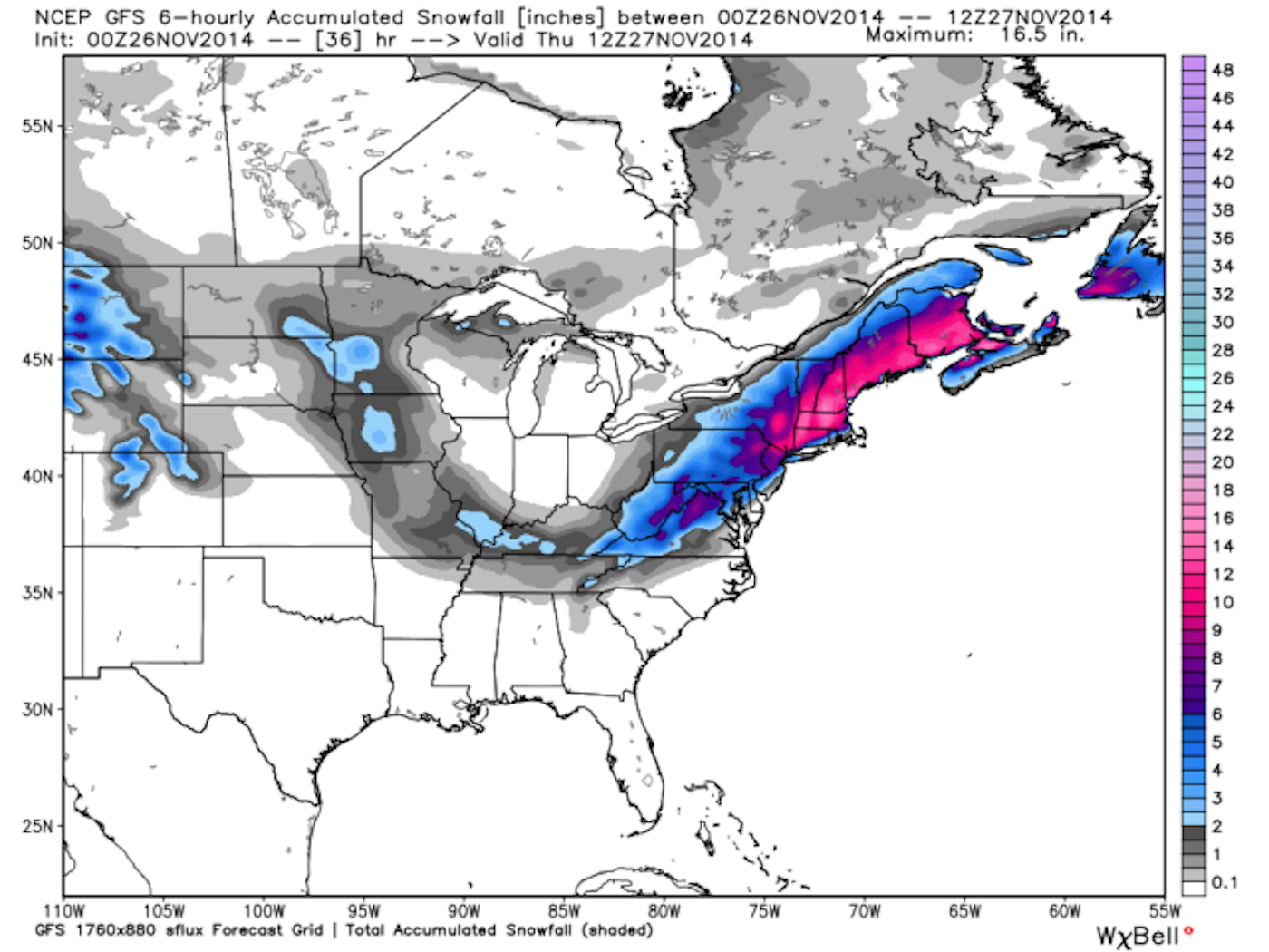 snow forecast for eastern united states december 2014