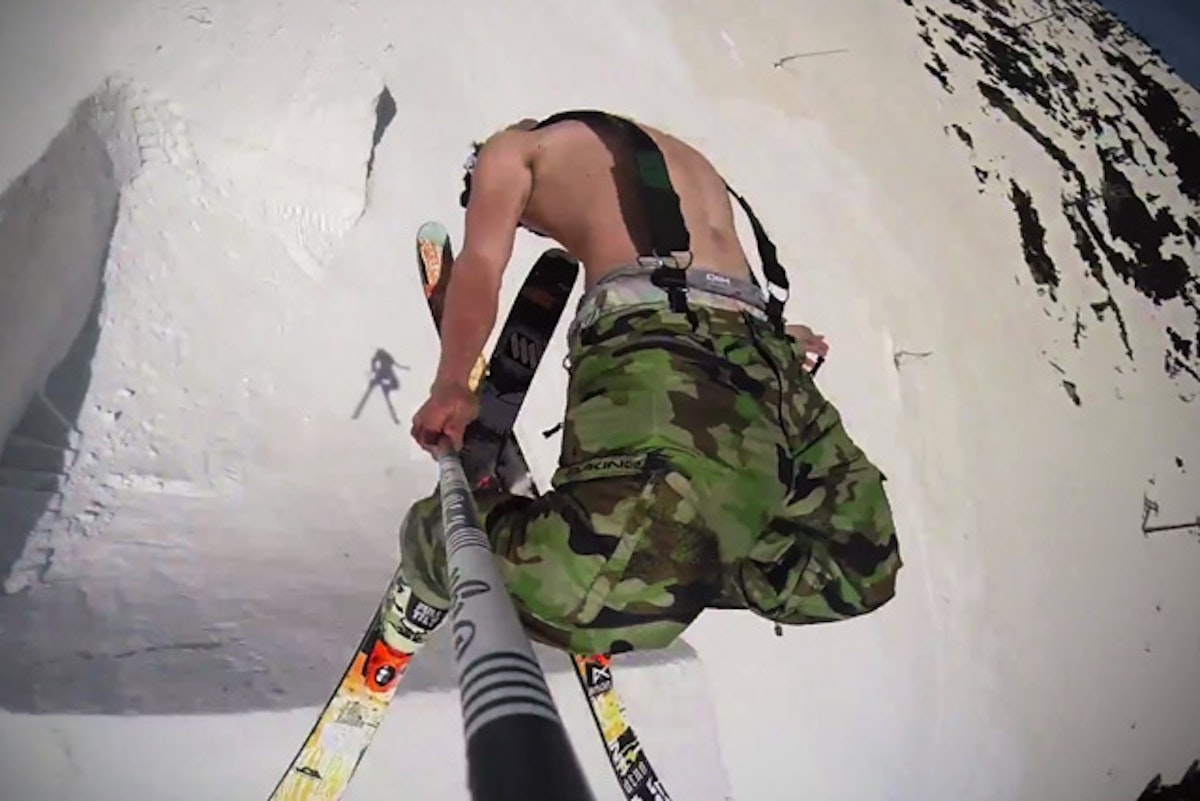 Karl Fostvedt doesn't quite stick this shirtless double backflip