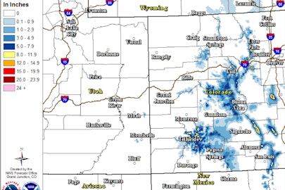 Over 10 inches of snow expected across Colorado high country