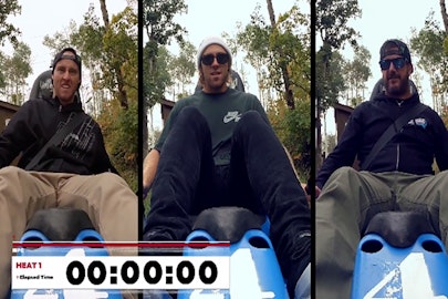 Wallisch, Kotsenberg and Ken Block battle it out on Park City's alpine coaster