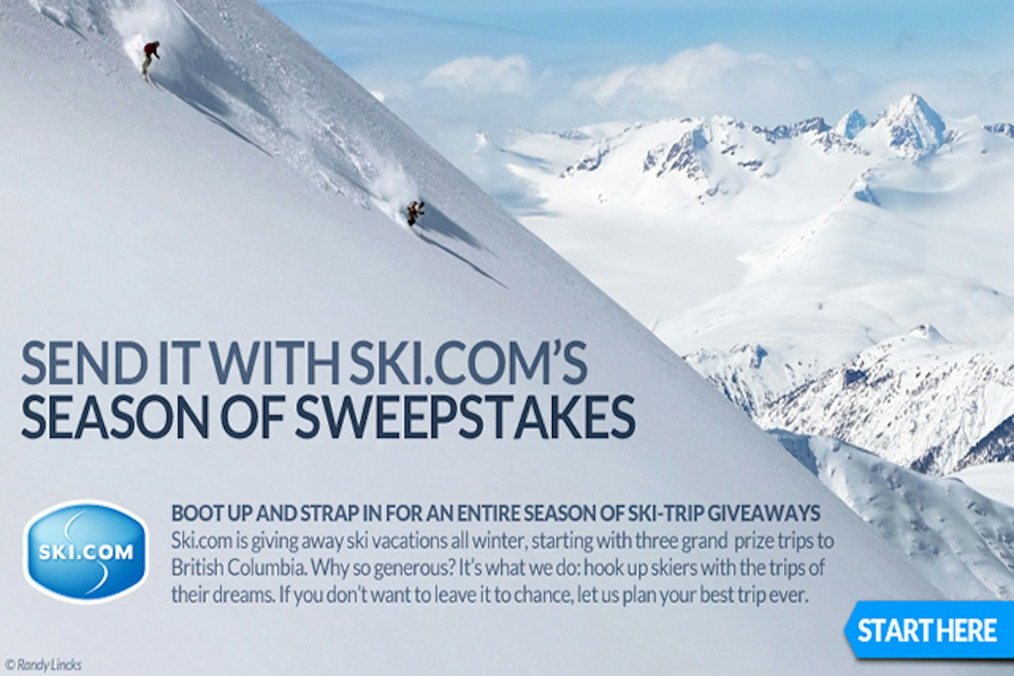 Ski.com's Season of Sweepstakes kicks off with three trips to British Columbia