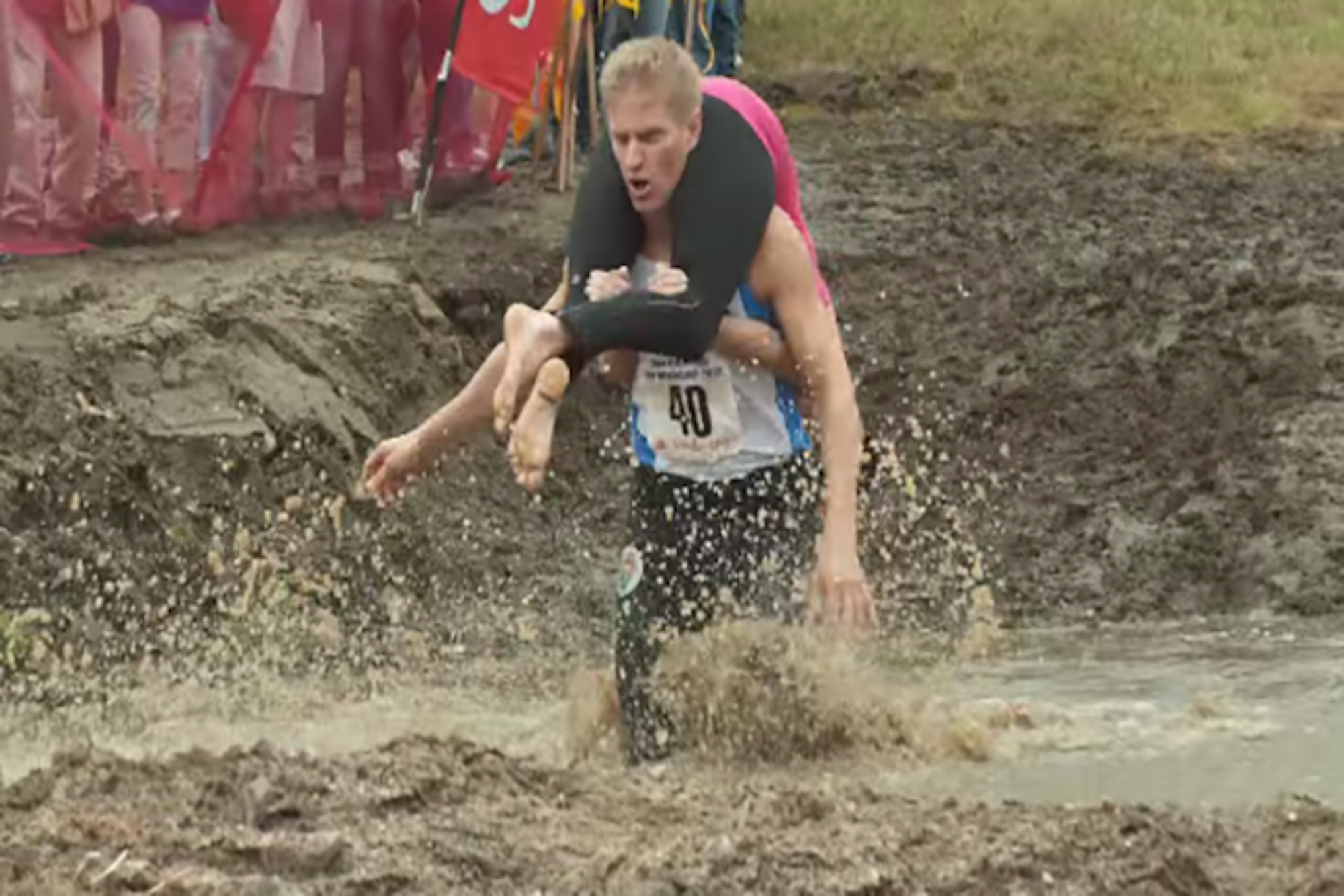 Win your wife's weight in beer at Sunday River's wife carrying contest