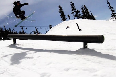 Dom Laporte and Zak Mousseau enjoy a spring stroll through the Whistler park
