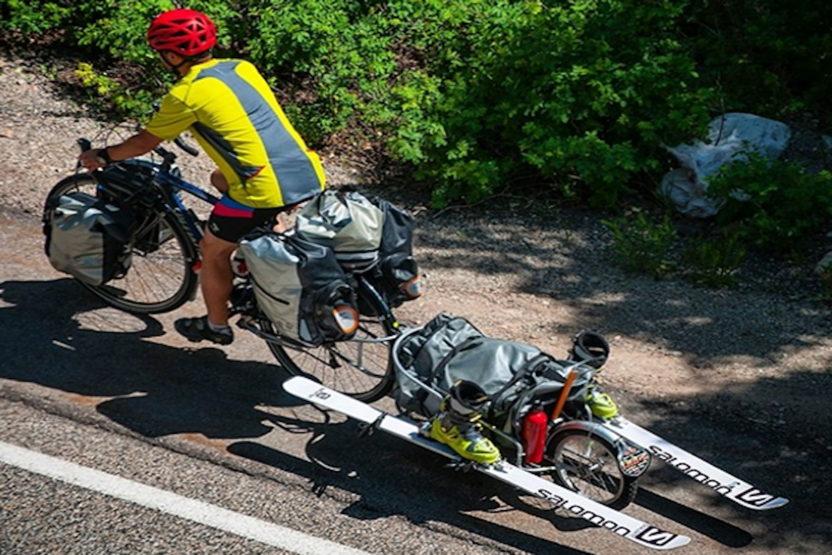 Brody Leven begins freakish bike, climb, ski adventure, #PedalToPeaks
