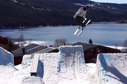 Jesper Tjäder and Simon Bäckman jib creative set-up for "Last Day in Åre"