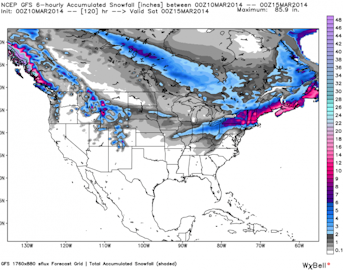 Snow Forecast 3/12 – 3/16: Storms to pound New England, Northern Rockies with fresh pow