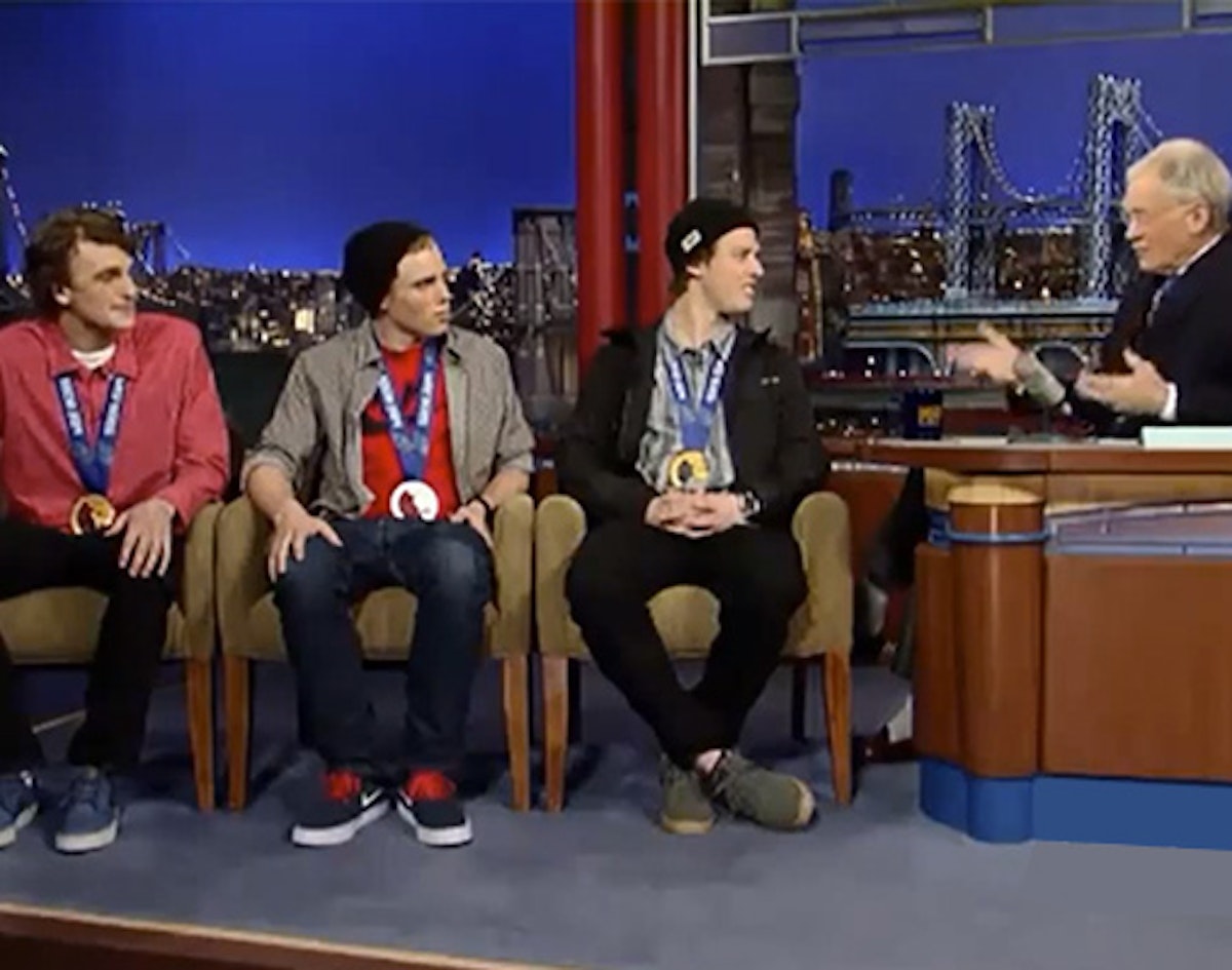 Watch Olympic slopestyle medalists Christensen, Kenworthy and Goepper on David Letterman