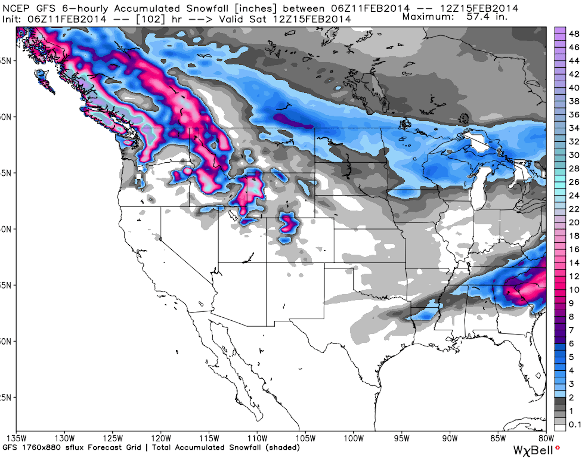 Snow forecast 2/12 – 2/16: The PNW, Rockies, Northeast set to be walloped with snow
