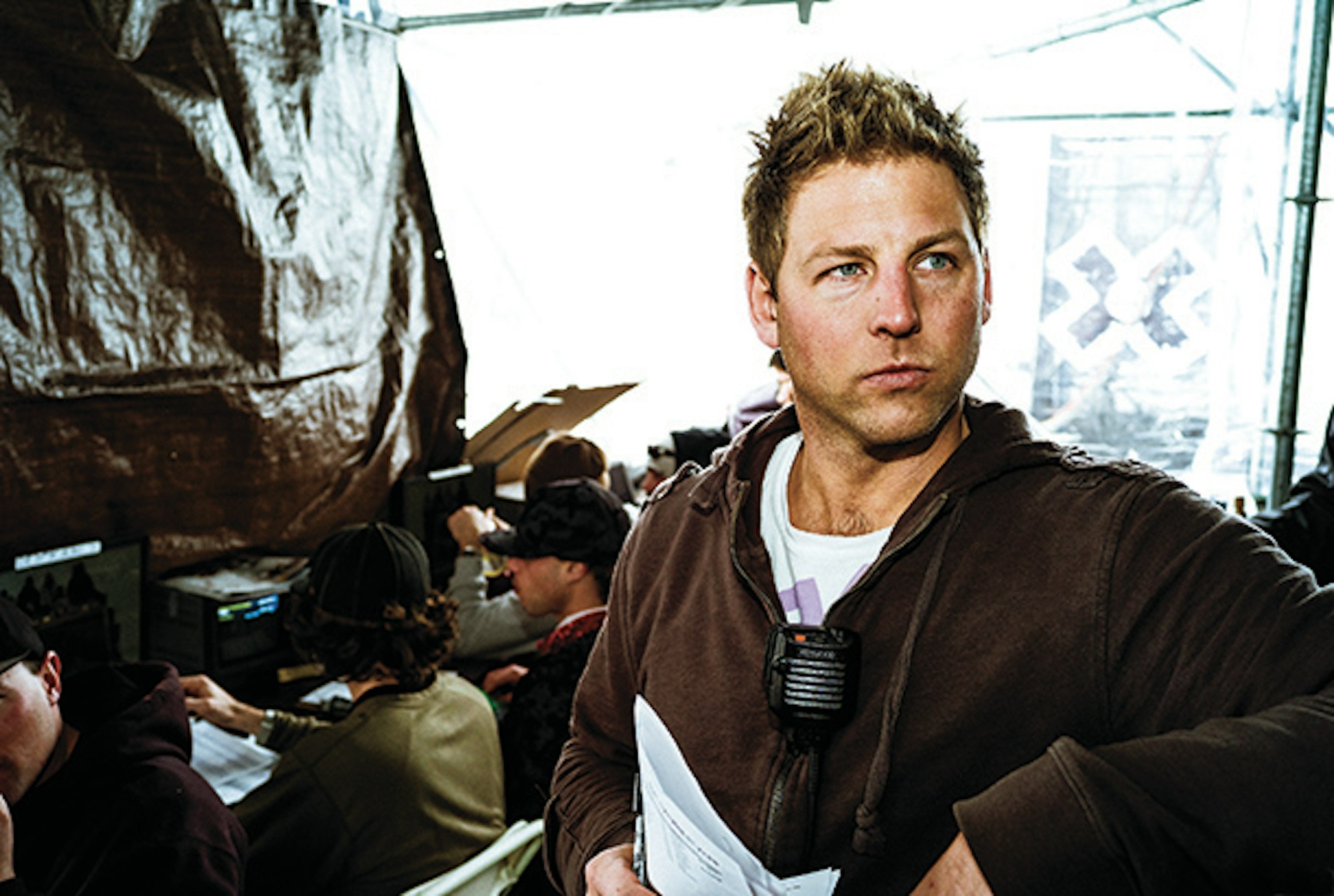 Josh Loubek and the judges at the ESPN Winter X-Games 2008.