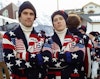 Bobby Brown and Joss Christensen pose before the Olympic opening ceremony