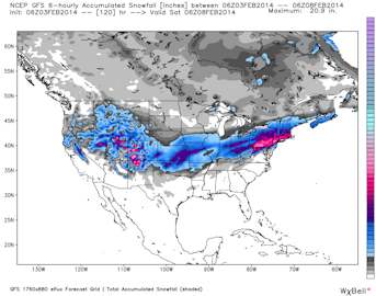 Snow Forecast 2/5 – 2/8: Big snow totals expected for the Rockies, Northeast