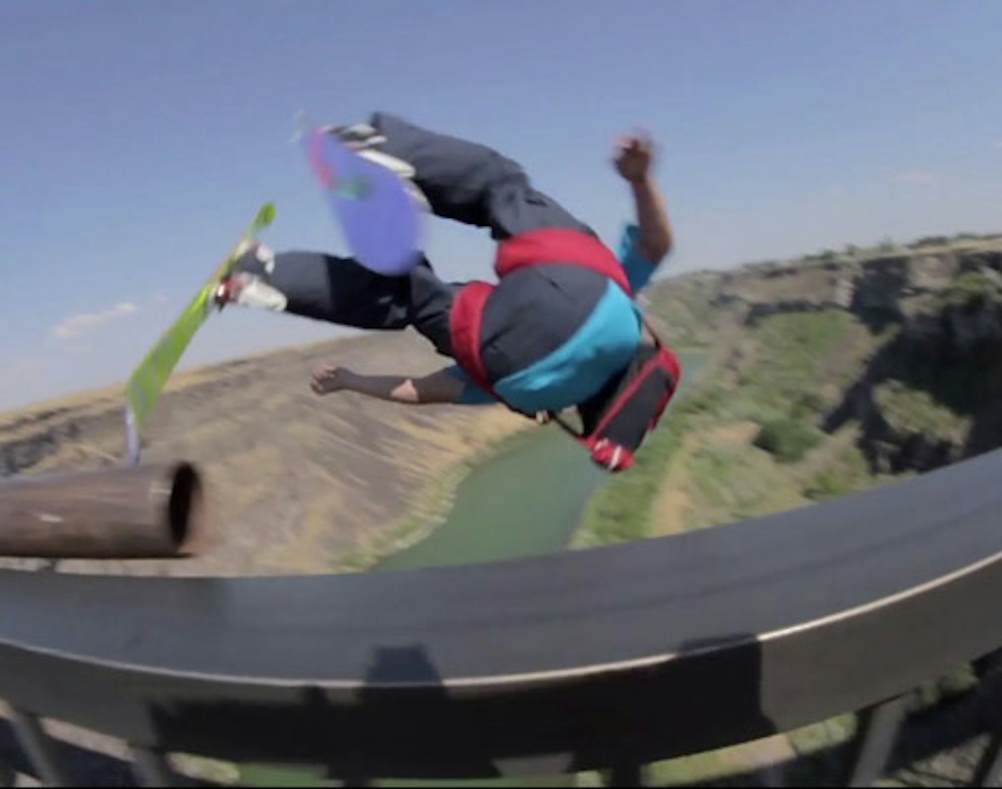 Go behind the scenes of Wilson's rail slide to B.A.S.E. jump