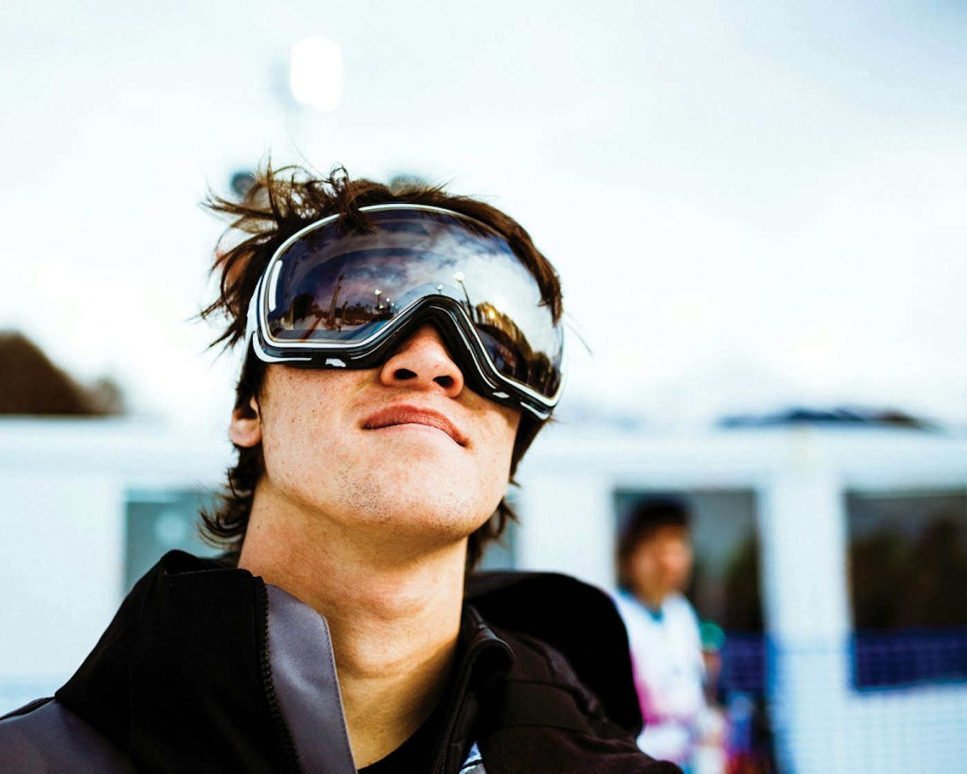 Wing Tai Barrymore skiing in Sochi, Russsia during the freestyle