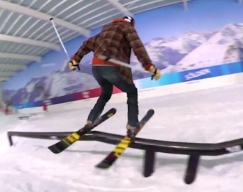 Line Traveling Circus jumps across the pond to ski "the great indoors"