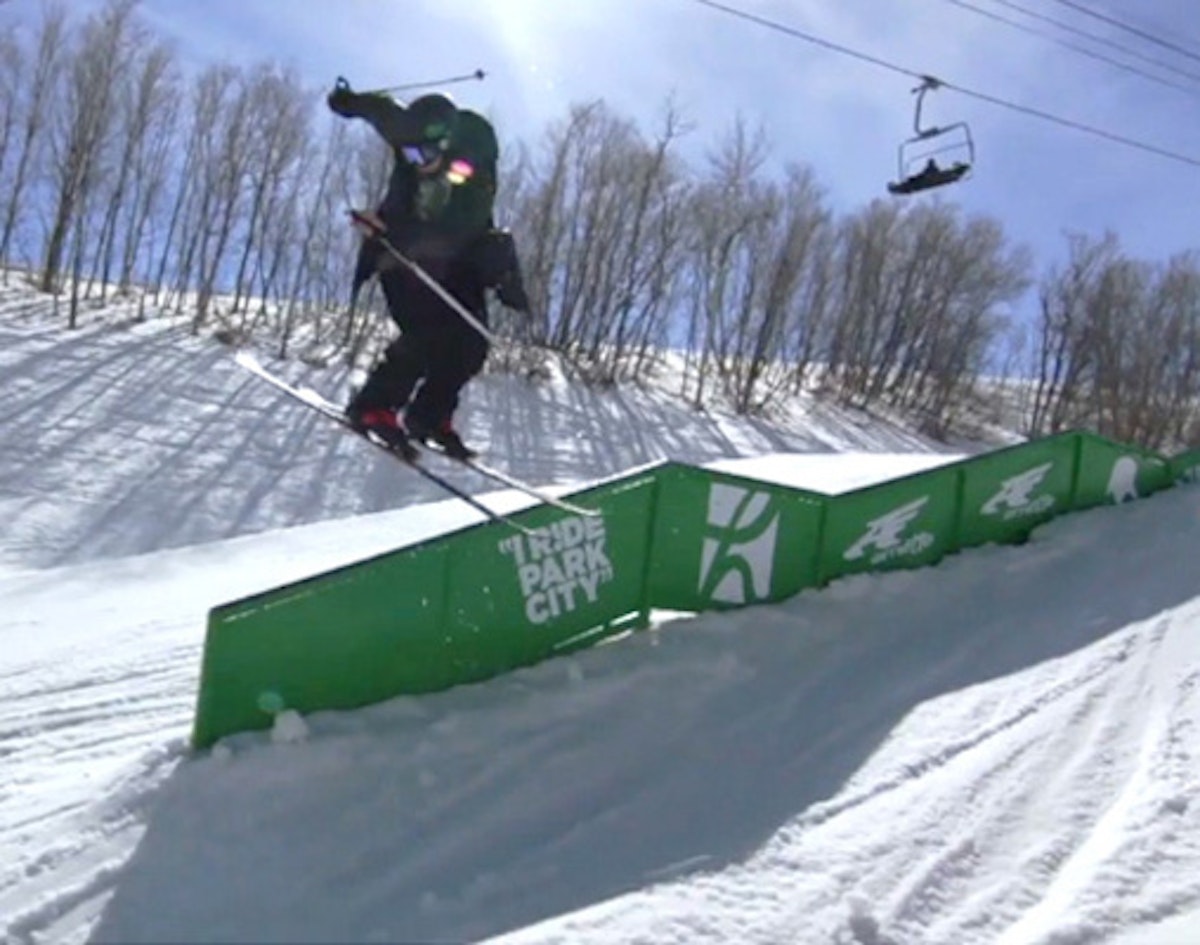 Dylan Ferguson takes a break from aerials to shred PC parks
