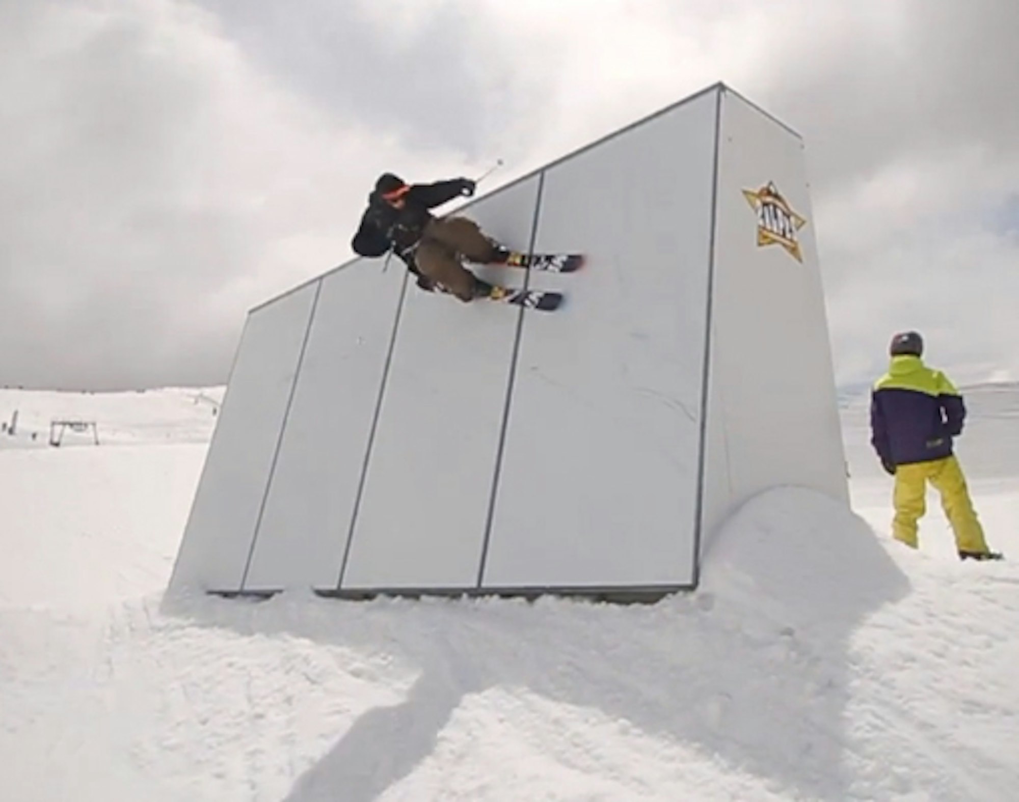 Postman Laurent De Martin licks the stamp, sends it at Les Deux Alpes