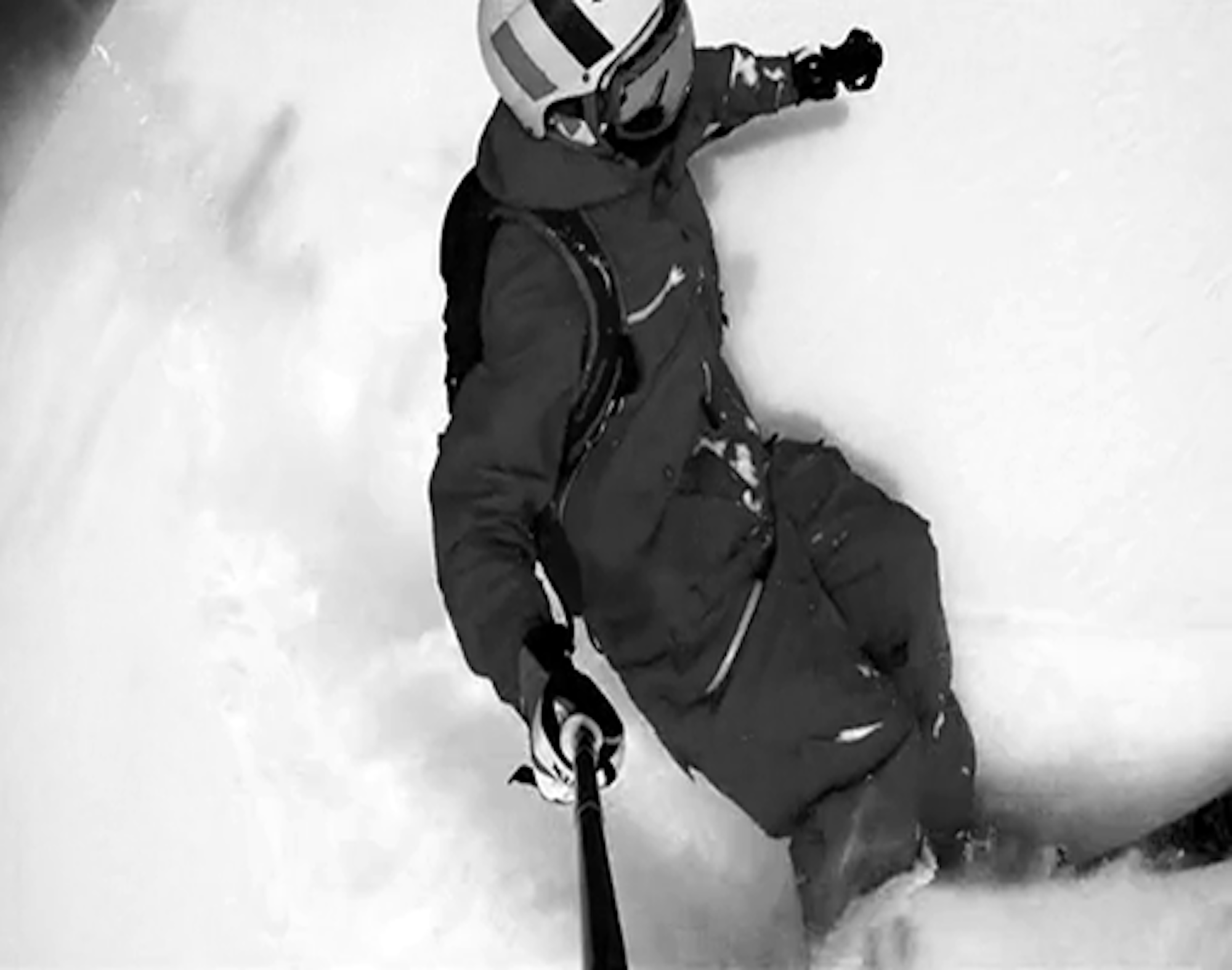 Mateusz Kielpinski thinks pow skiing is better in black and white