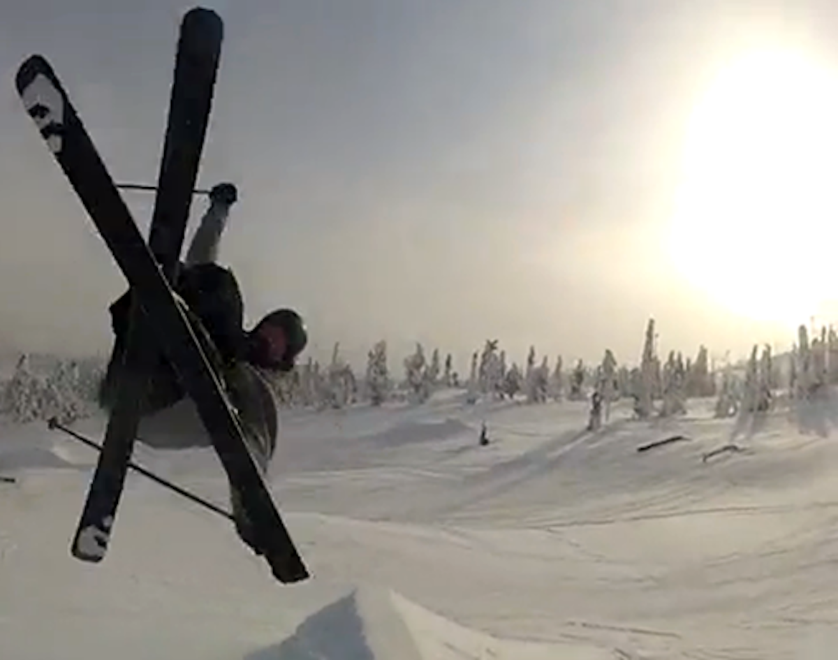 Dropping "Bangers and Hammers" in the park at Ruka, Finland