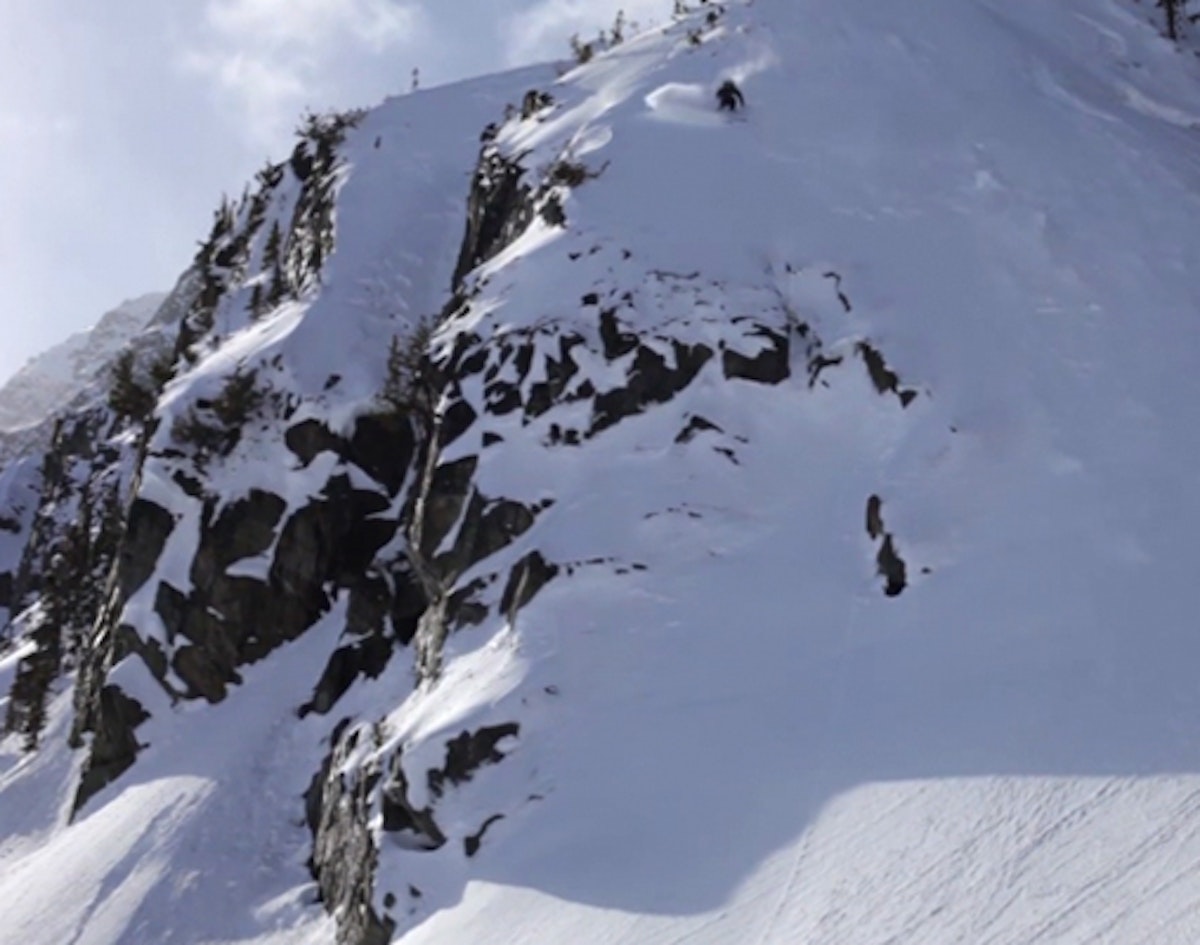 Skier miscalculates takeoff, sends it over cliff onto rocks