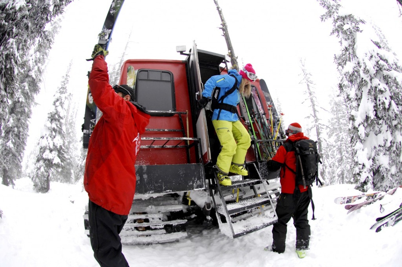 Lynsey Dyer hops out, ready to rip.