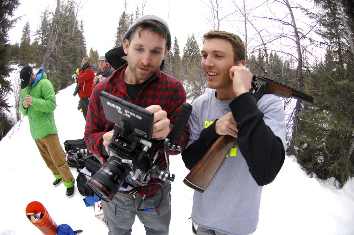 Krant and Cooley watching the replay in 400 FPS.