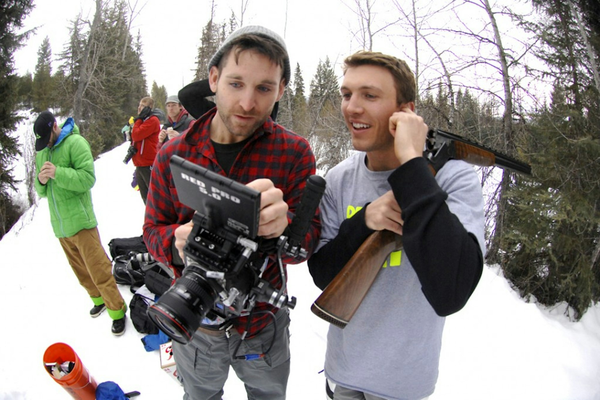 Krant and Cooley watching the replay in 400 FPS.
