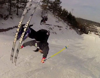 Guy tells girl to slow down backflip rotation, turns out to be bad advice