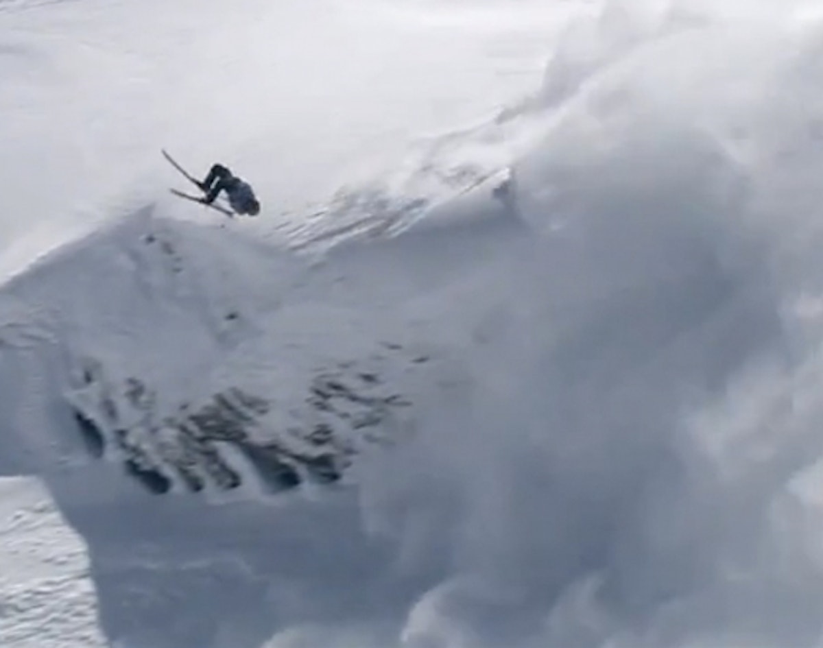 Sverre Liliequist outruns avalanche, throws huge backflip