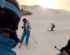 "Stop, dude!" Out of control skier airs off knoll, smashes on cat-track below