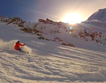 Nate Wallace and Oli Herren rip the Couloir Cosmiques in Chamonix