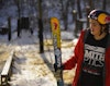 Nick Goepper jibs his backyard, home for the holidays in Indiana
