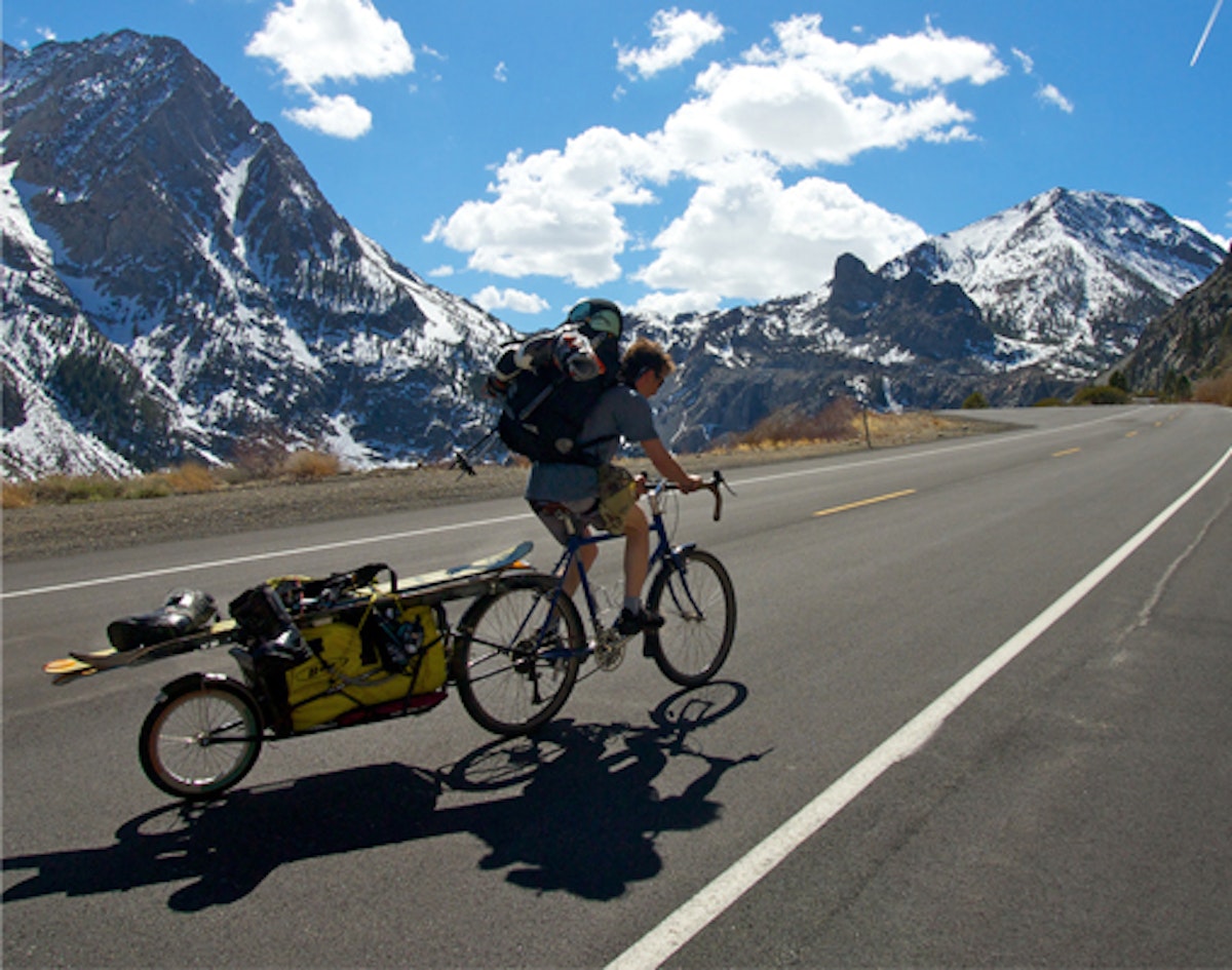 It seemed like a good idea at the time: Biking, then hiking for turns near Tioga Pass