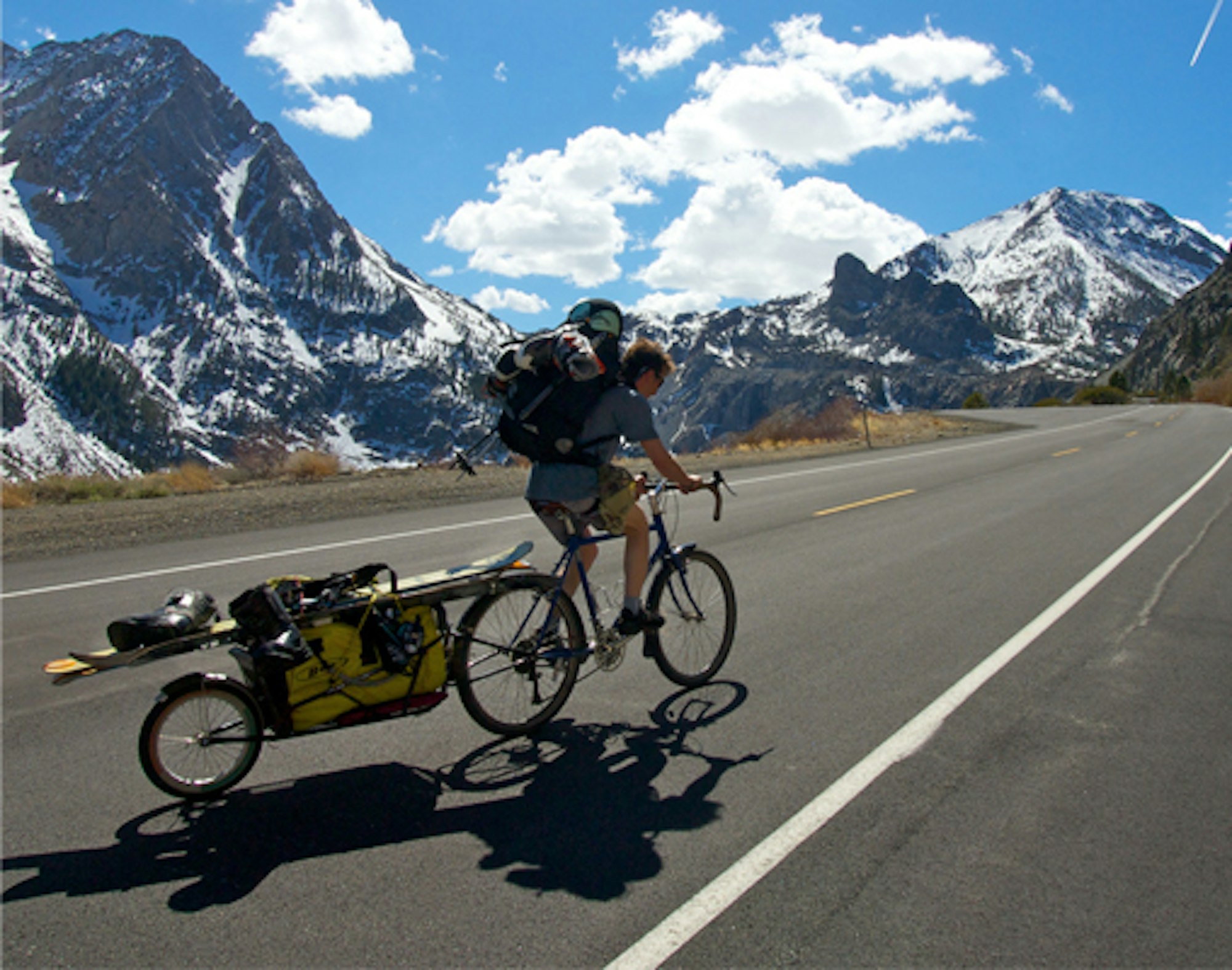 It seemed like a good idea at the time: Biking, then hiking for turns near Tioga Pass