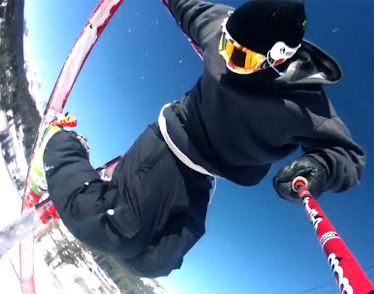 Slow-motion video, Parker White and Chris Logan shred park laps at Mammoth