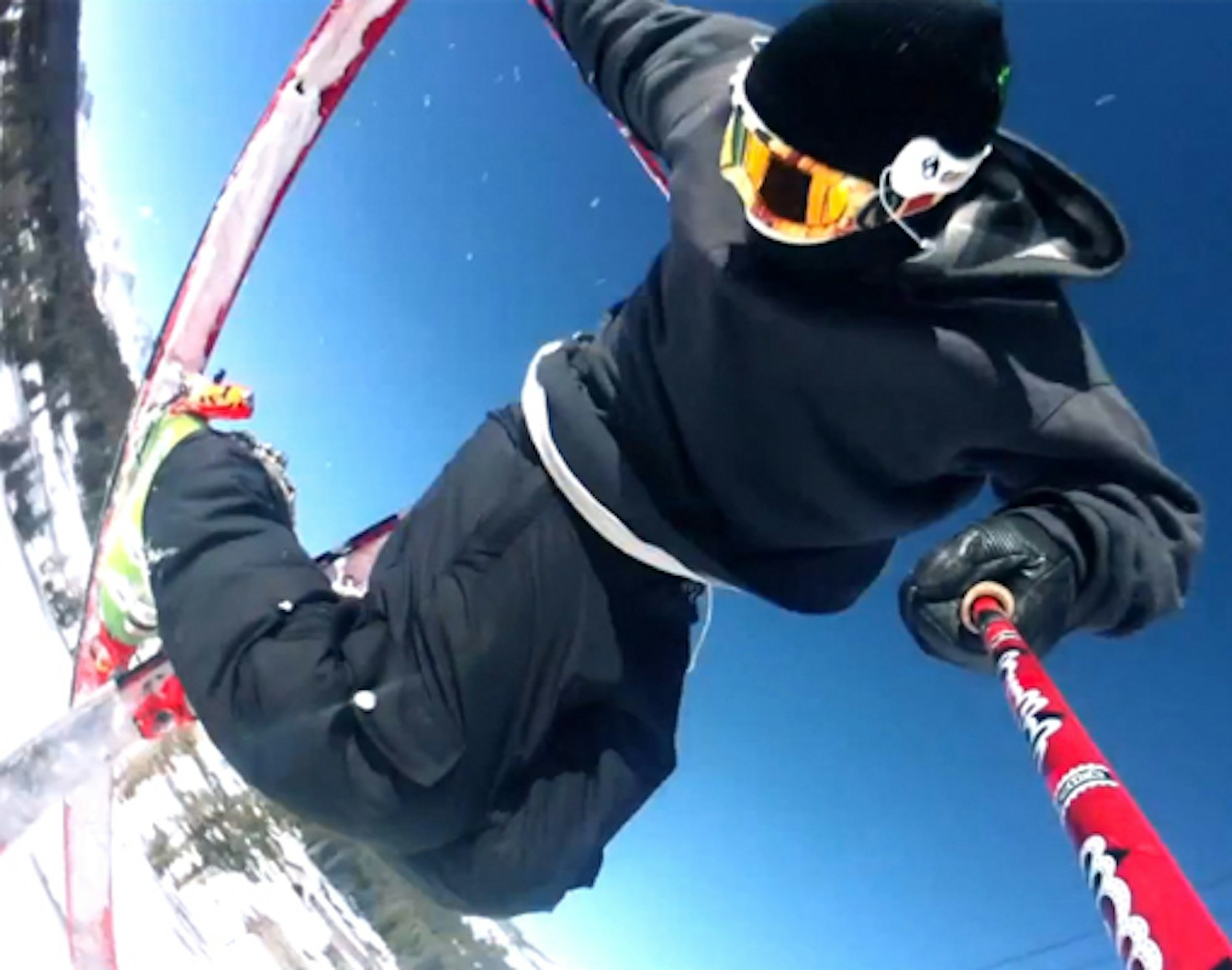 Slow-motion video, Parker White and Chris Logan shred park laps at Mammoth