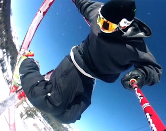 Slow-motion video, Parker White and Chris Logan shred park laps at Mammoth