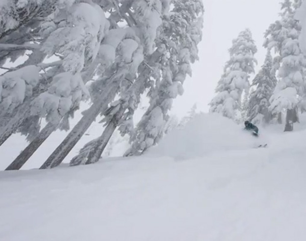 Ripping on the deepest day of the year at Stevens Pass