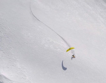 Just a casual afternoon, speedflying down a 2,000 meter line in Switzerland