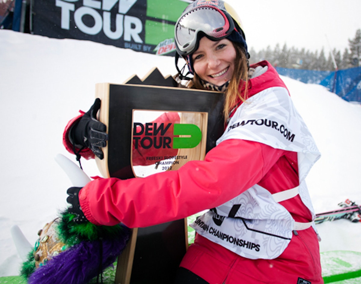 Kaya Turski wins the 2012 women's slopestyle Dew Cup