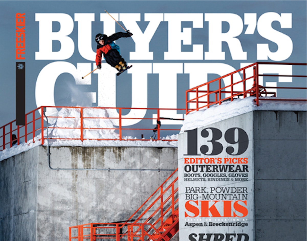 Tom Wallisch graces the cover of the 2013 Freeskier Buyer's Guide