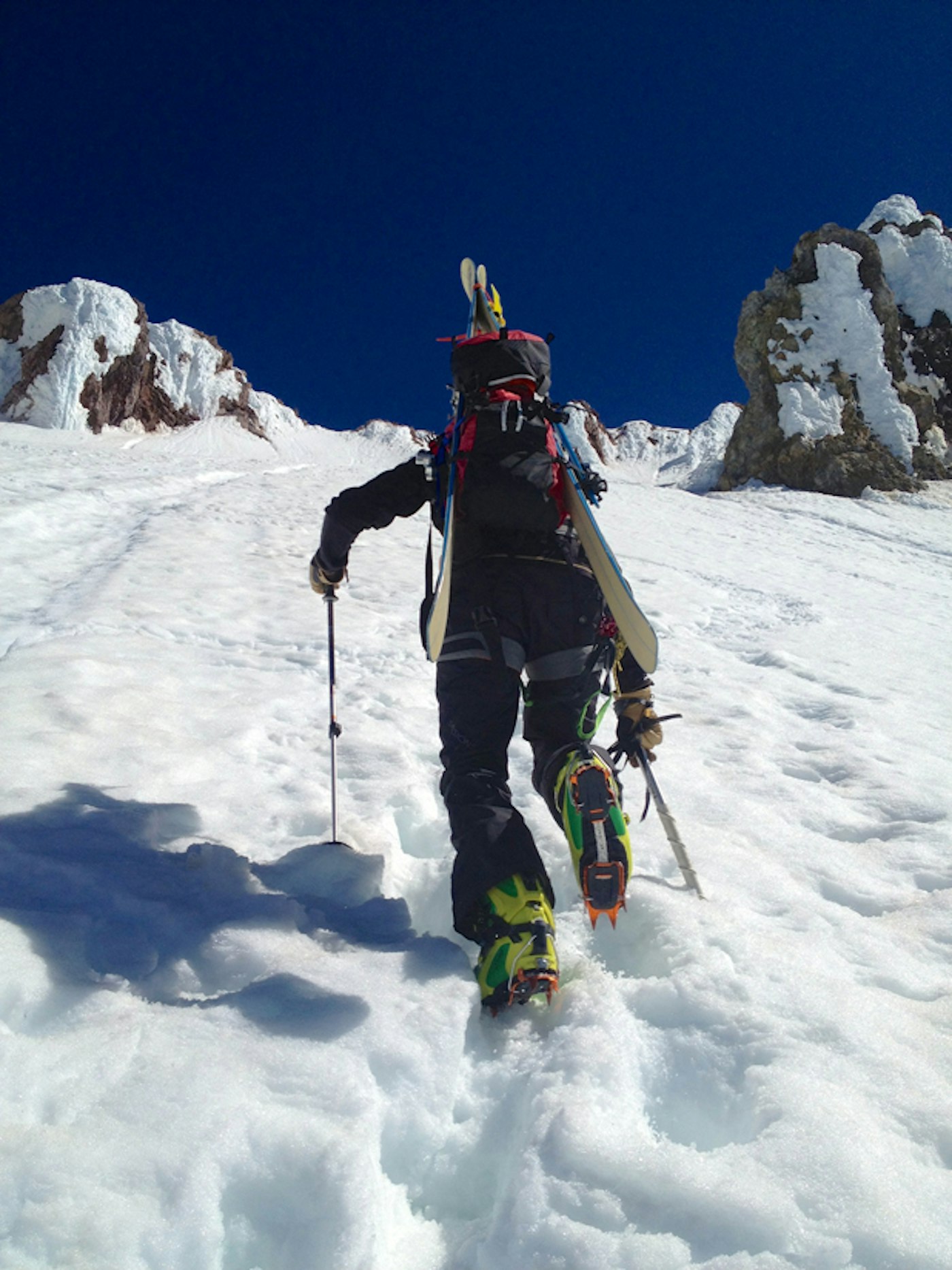 En route to the top of Mt. Hood