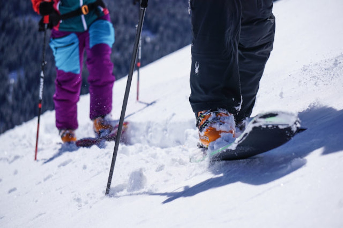 Davenport and Lynsey Dyer skinning in Silverton Colorado