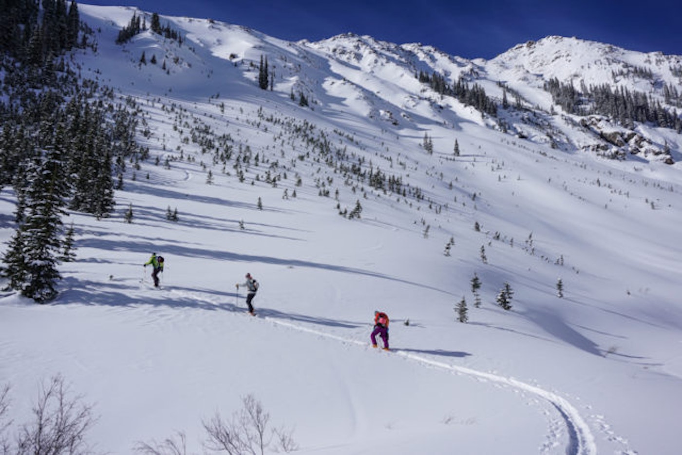 Davenport and Lynsey Dyer skinning in Silverton Colorado